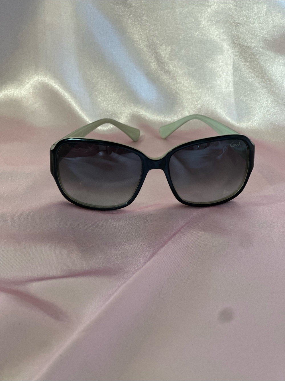 Coach Black Frame Sunglasses with Gradient Smoke Lenses